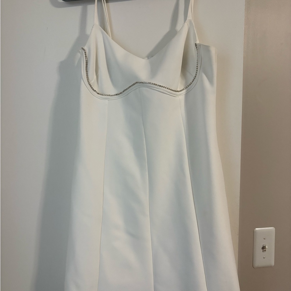 Elegant White Dress with Beaded Detail